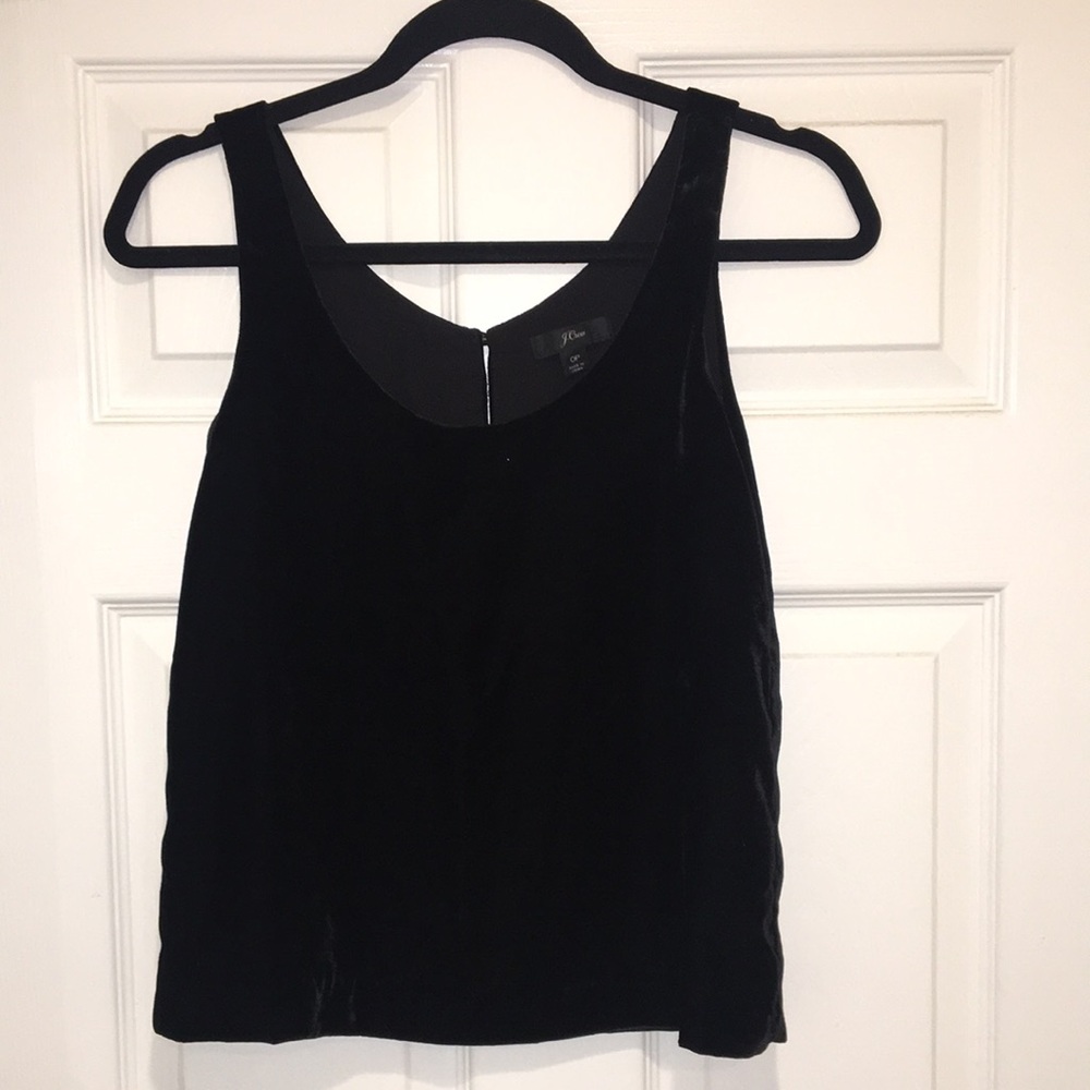 J. Crew black crushed velvet tank EUC | 0P